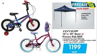 Makro Totem 16" or 20" Racer or Princess Kids BMX offer