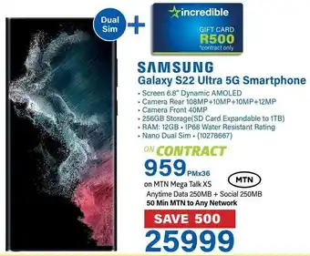 Incredible Connection Samsung Galaxy S22 Ultra 5G Smartphone offer