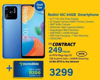 Incredible Connection Redmi 10C 64GB Smartphone offer