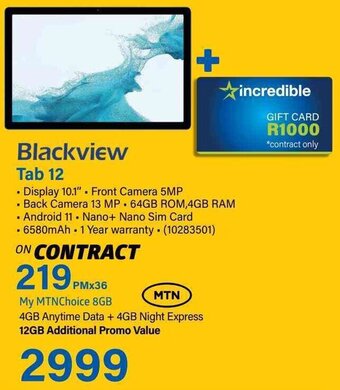 Incredible Connection Blackview Tab 12 offer