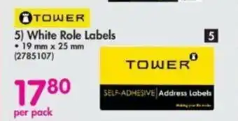 Tower White Role Labels per pack - 2785107