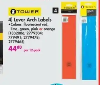 Makro Tower Lever Arch Labels per 12-pack offer