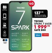Edgars Tecno spark 7 64gb smartphone offer