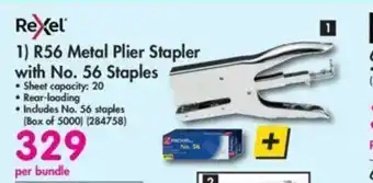 Makro Rexel R56 Metal Plier Stapler with No. 56 Staples offer