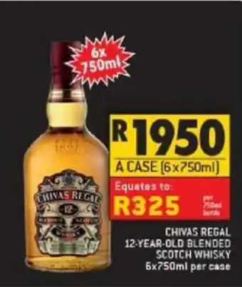 Shoprite Liquor Chivas Regal 12-Year-Old Blended Scotch Whisky 6x750ml per case offer