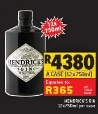 Shoprite Liquor Hendrik's Gin 12x750ml per case offer