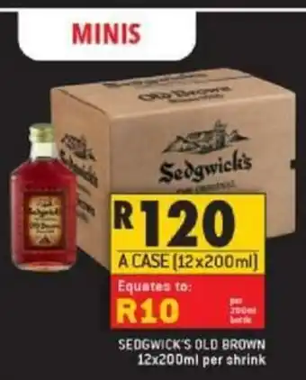Shoprite Liquor Sedgwick's Old Brown 12x200ml per shrink offer