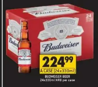 Shoprite Liquor Budweiser Beer 24x330ml NRB per Case offer