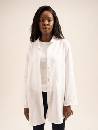 Polo Long sleeve longline linen shirt offer