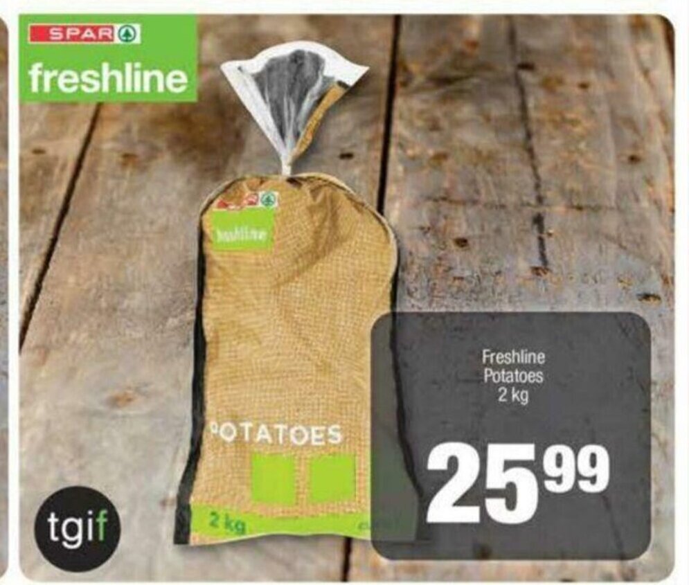 Freshline Potatoes 2kg offer at Spar