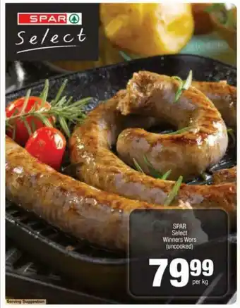 Spar SPAR Select Winners Wors (Uncooked) per kg offer
