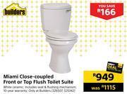 Builders Warehouse Builders miami close coupled front or top flush toilet suite offer
