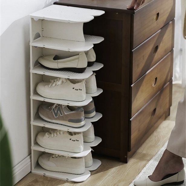 Stackable pillar shoe organiser fits 6 pairs of shoes offer at OneDayOnly