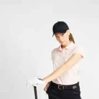 Decathlon Women's golf short-sleeved polo shirt mw500 pale pink offer