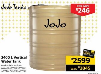 Builders Warehouse 2400 l vertical water tank offer