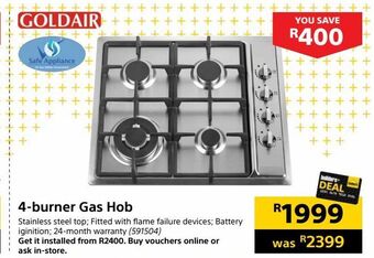 Builders Warehouse 4-burner gas hob offer