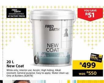 Builders Warehouse 20l new coat offer
