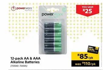 Builders Warehouse 12-pack aa & aaa alkaline batteries offer