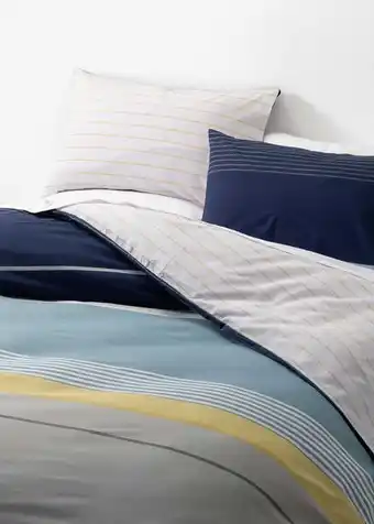 Woolworths Beach stripe 144tc polycotton print duvet offer