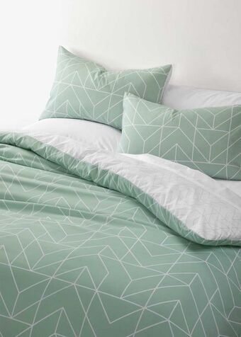 Nariko geo silk soft microfibre duvet cover set