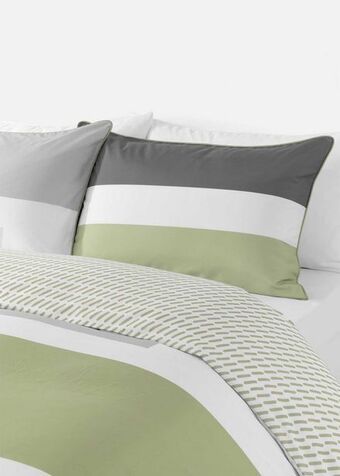 Modern stripe microfibre duvet cover set