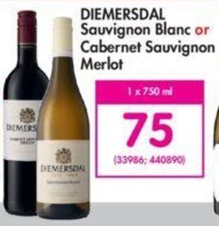 Makro Diemersdal Sauvignon Blanc or Cabernet Sauvignon Merlot 750ml offer