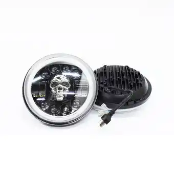 7″ multi-colour led headlight with skull design (pair)
