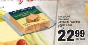 Spar Lancewood Processed Cheddar or Sweetmilk Cheese Slices 175g offer