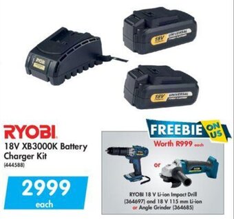 Makro Ryobi 18V XB3000K Battery Charger Kit offer