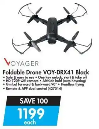 Makro Voyager Foldable Drone VOY-DRX41 Black offer