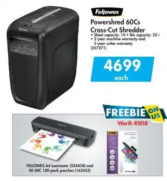 Makro Fellowes Powershred 60Cs Cross-Cut Shredder offer