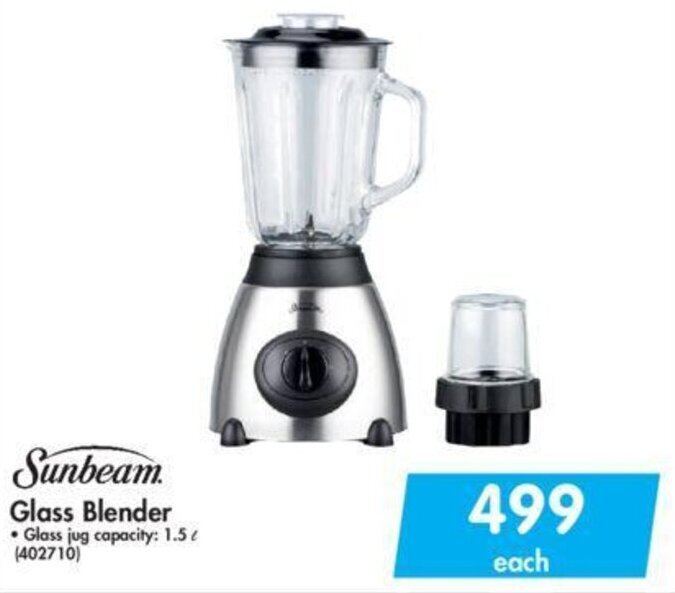 Sunbeam Glass Blender 1.5L offer at Makro