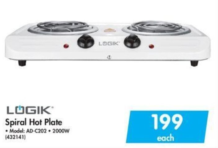 Logik Spiral Hot Plate 2000W offer at Makro