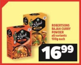 Usave Robertsons Rajah Curry Powder all variants 100g offer