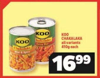 Usave Koo Chakalaka all variants 410g offer