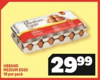 Usave Ubrand Medium Eggs 18 per pack offer