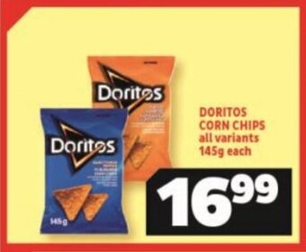 Usave Doritos Corn Chips all variants 145g offer