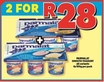 Usave Parmalat Smooth Yoghurt all variants 2 x 6 x 100g per pack offer
