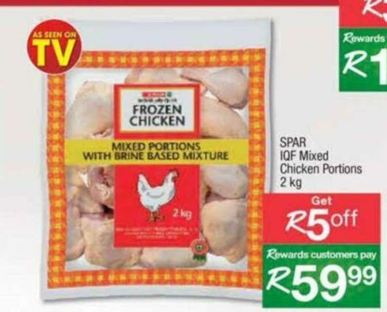 SPAR IQF Mixed Chicken Portions 2kg offer at Spar