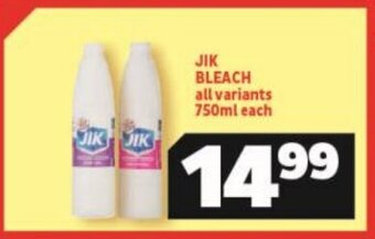Usave JIK Bleach all variants 750ml offer