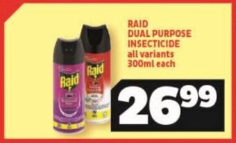 Usave Raid Dual Purpose Insecticide all variants 300ml offer