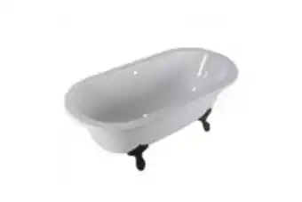 Bathroom Bizarre Clifton double ended bath - white with black feet 1680*700mm (205339) offer