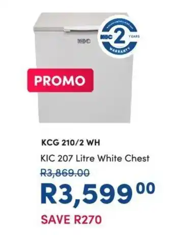 OK Furniture KIC 207 litre White Chest offer