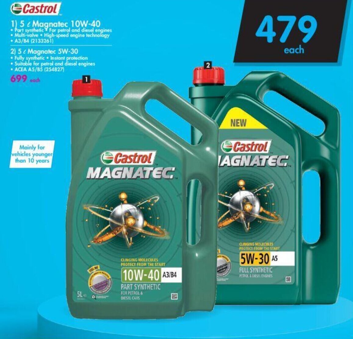 Castrol 5L Magnatec 10W-40 offer at Makro