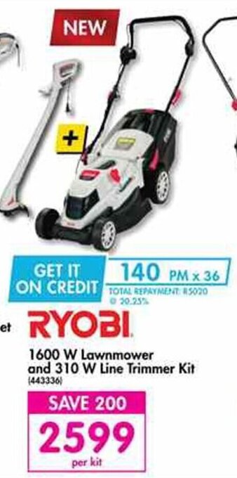 Makro Ryobi 1600W Lawnmower and 310W Line Trimmer Kit offer
