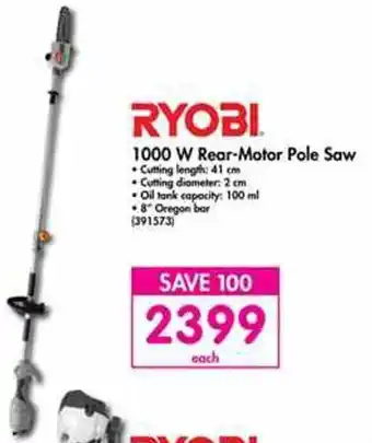 Makro Ryobi 1000W Rear-Motor Pole Saw offer