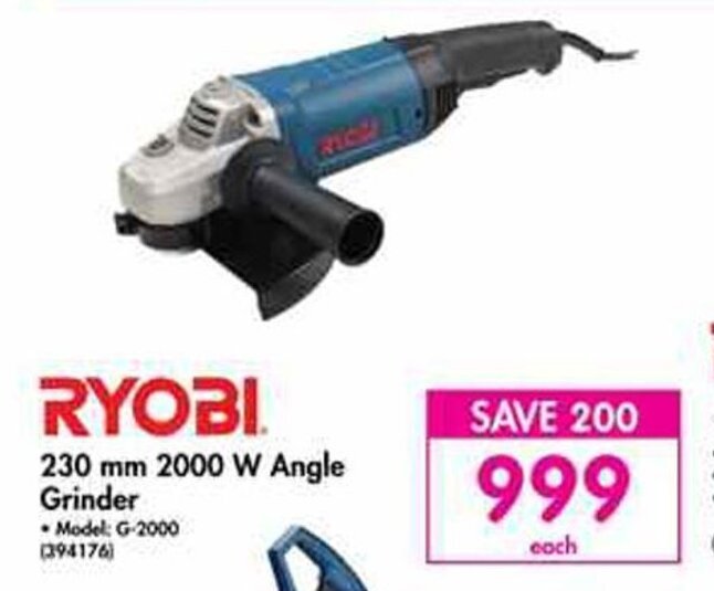 Ryobi 230mm 2000W Angle Grinder offer at Makro