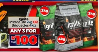 Take 'n Pay Ignite Instant Lite 2kg or Briquettes 4kg offer