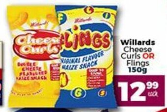 Take 'n Pay Willards Cheese Curls or Flings 150g offer
