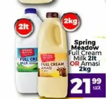 Take 'n Pay Spring Meadow Full Cream Milk or Amasi 2kg offer